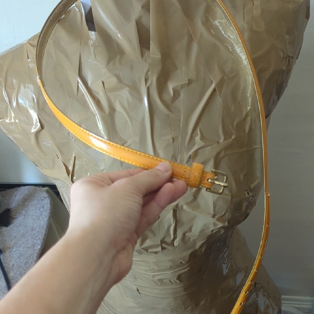 3/$15 Belts! Yellow Leather Belt with Gold Buckle